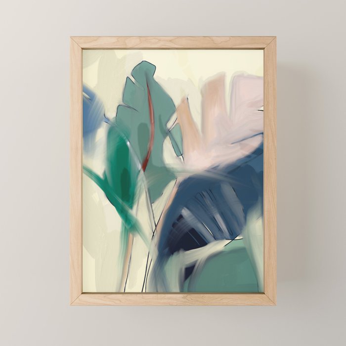 abstract pastel leaves 3 Mini Art Print Gallery Image 1