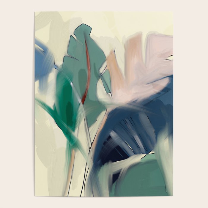 abstract pastel leaves 3 Poster Gallery Image 4