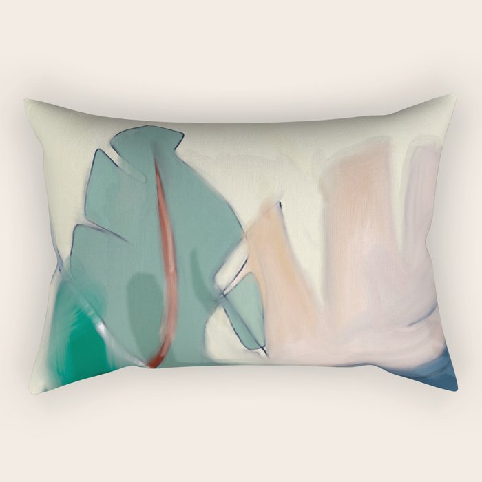 abstract pastel leaves 3 Rectangular Pillow Gallery Image 2