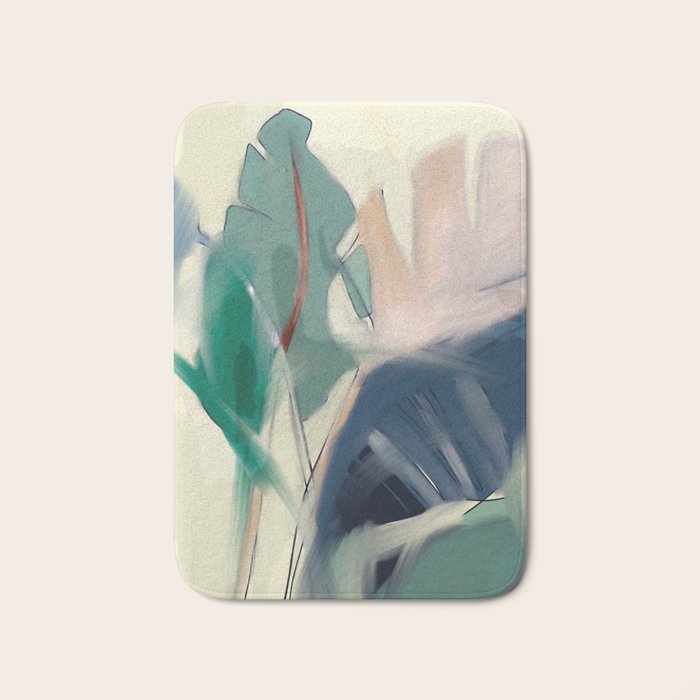 abstract pastel leaves 3 Bath Mat Gallery Image 1