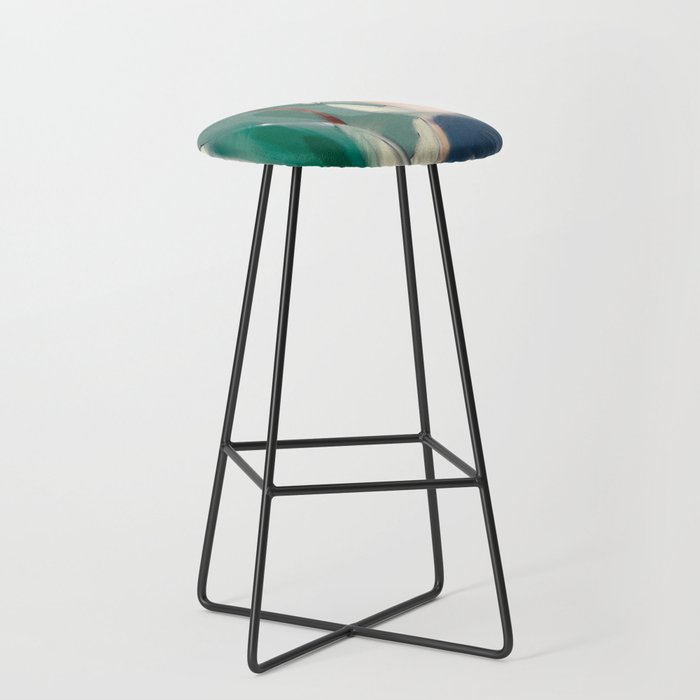 abstract pastel leaves 3 Stool Gallery Image 1