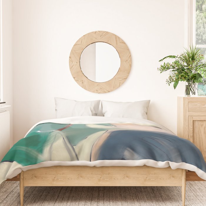 abstract pastel leaves 3 Duvet Cover Gallery Image 3