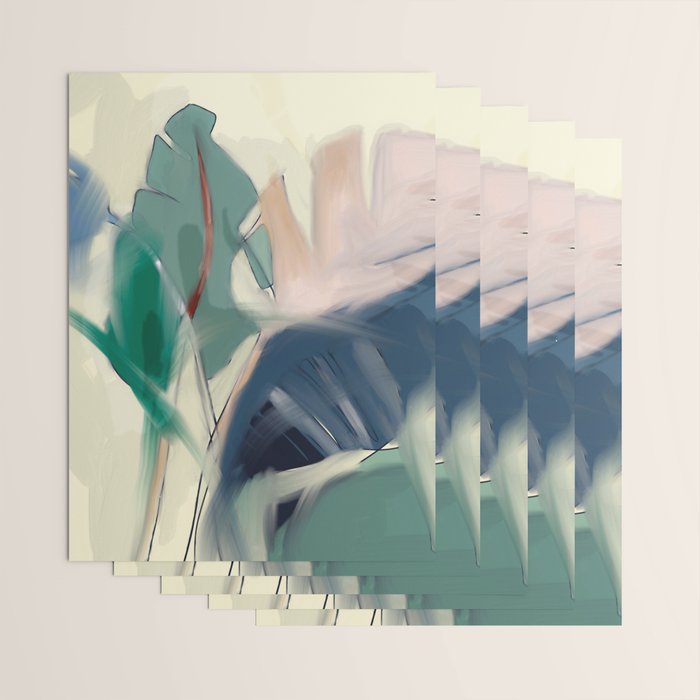 abstract pastel leaves 3 Wrapping Paper Gallery Image 3