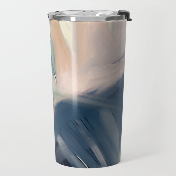 abstract pastel leaves 3 Travel Mug Gallery Image 2