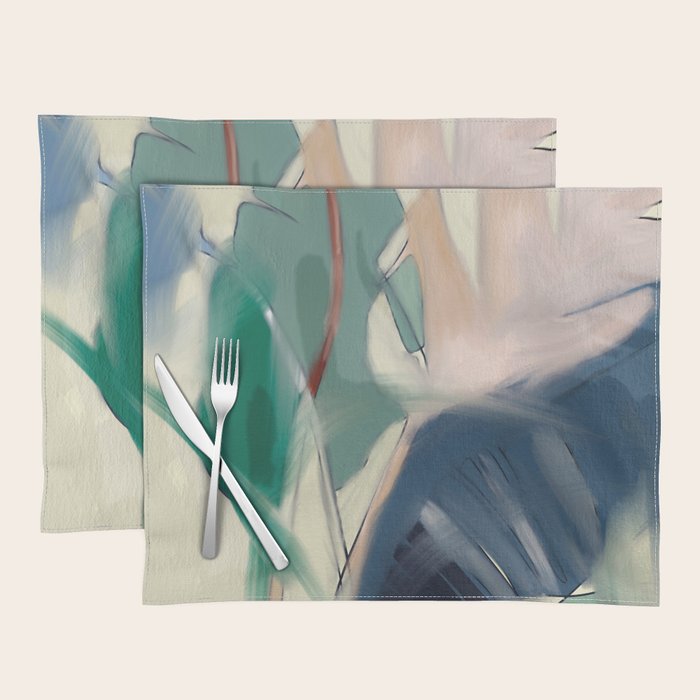 abstract pastel leaves 3 Placemat Gallery Image 1