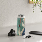 abstract pastel leaves 3 Water Bottle Gallery Image 4