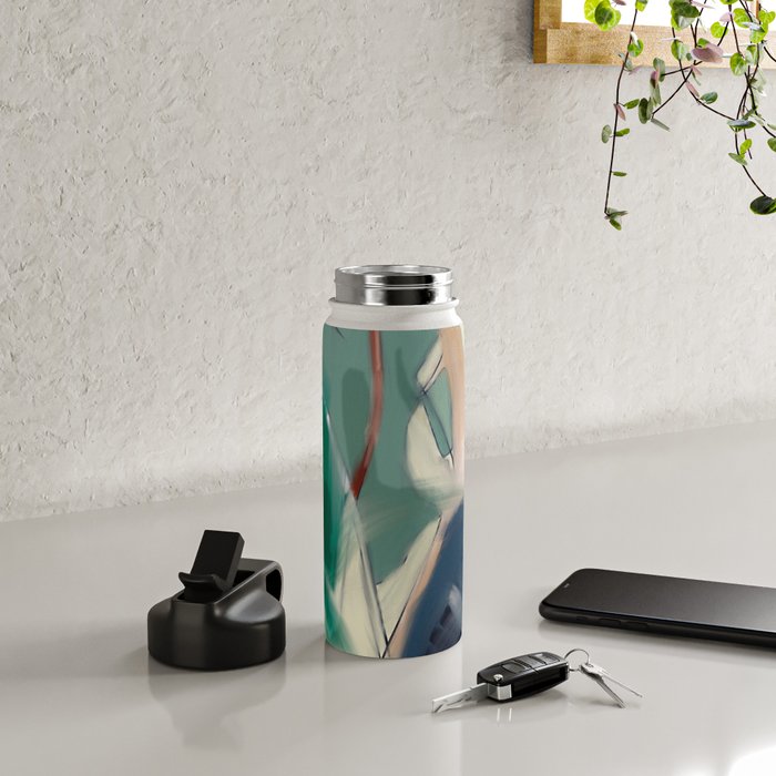 abstract pastel leaves 3 Water Bottle Gallery Image 4
