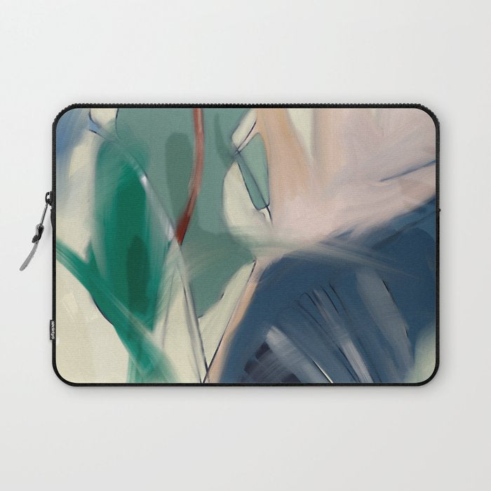 abstract pastel leaves 3 Laptop Sleeve Gallery Image 1