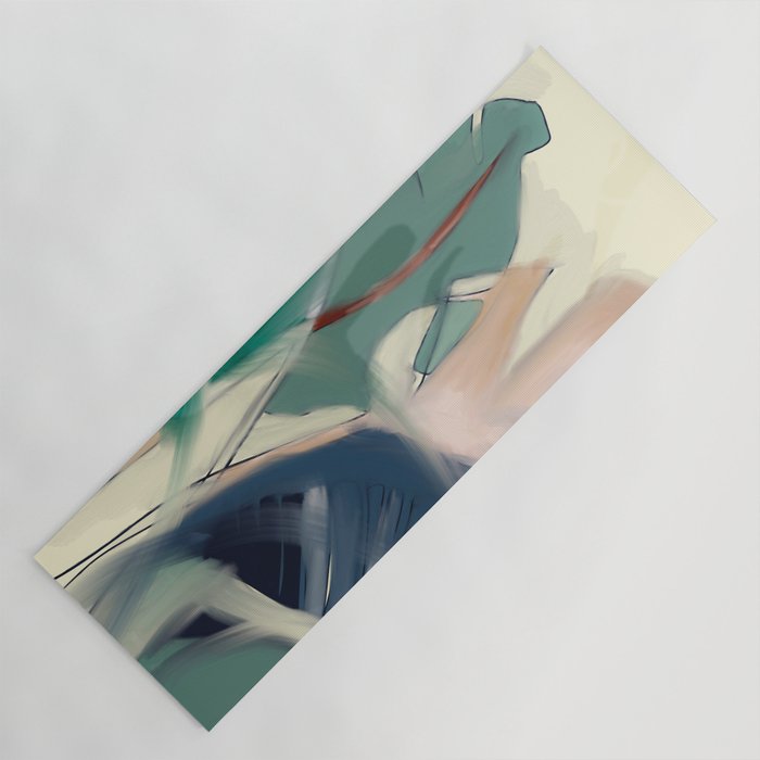 abstract pastel leaves 3 Yoga Mat Gallery Image 1