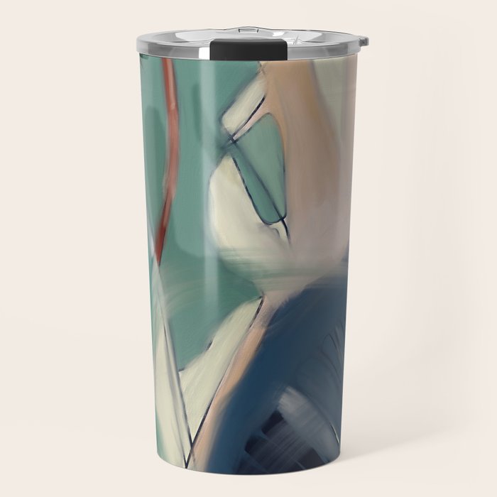 abstract pastel leaves 3 Travel Mug Gallery Image 1