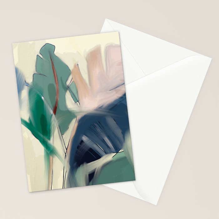 abstract pastel leaves 3 Stationery Card Gallery Image 2