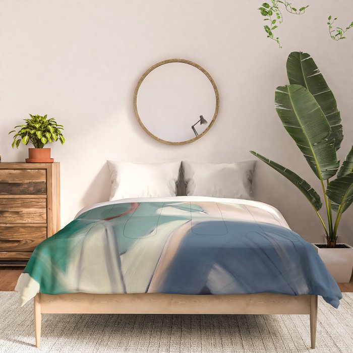 abstract pastel leaves 3 Comforter Gallery Image 3