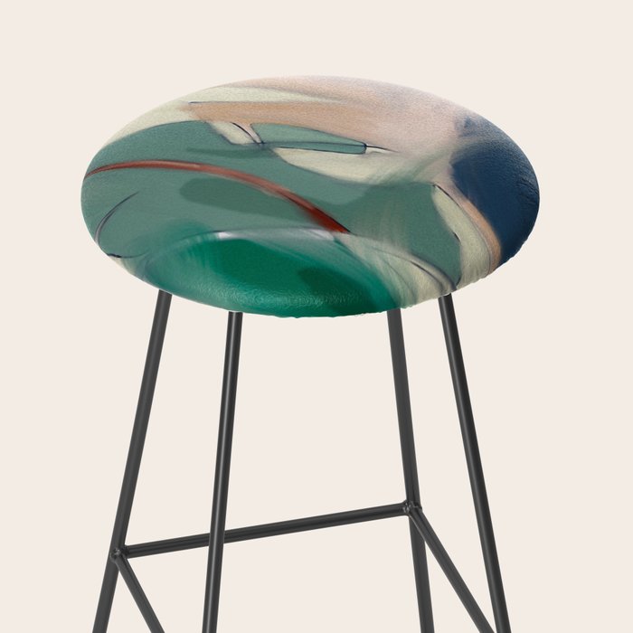 abstract pastel leaves 3 Stool Gallery Image 2