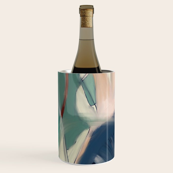 abstract pastel leaves 3 Wine Chiller Gallery Image 1