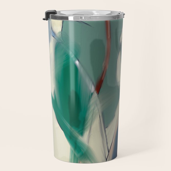 abstract pastel leaves 3 Travel Mug Gallery Image 3