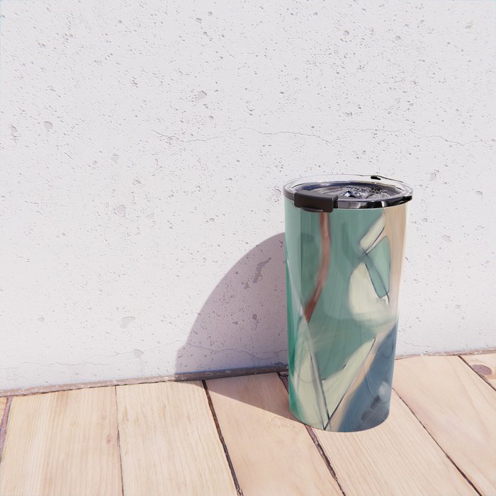 abstract pastel leaves 3 Travel Mug Gallery Image 4