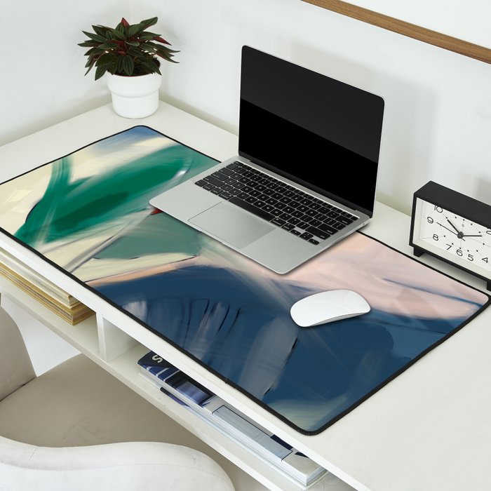 abstract pastel leaves 3 Desk Mat Gallery Image 2