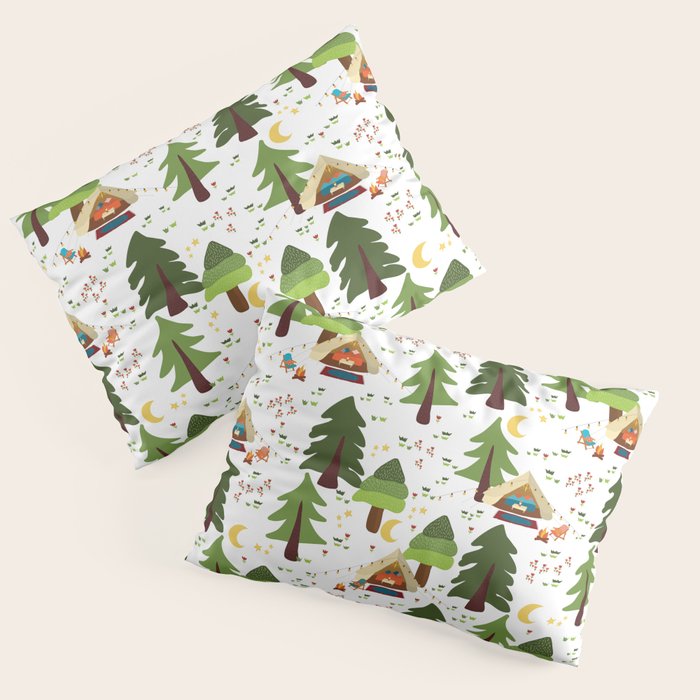 Glamping between trees. Campnight. Pillow Sham Gallery Image 3