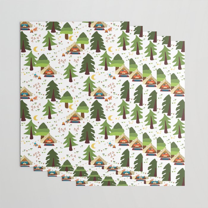 Glamping between trees. Campnight. Wrapping Paper Gallery Image 3