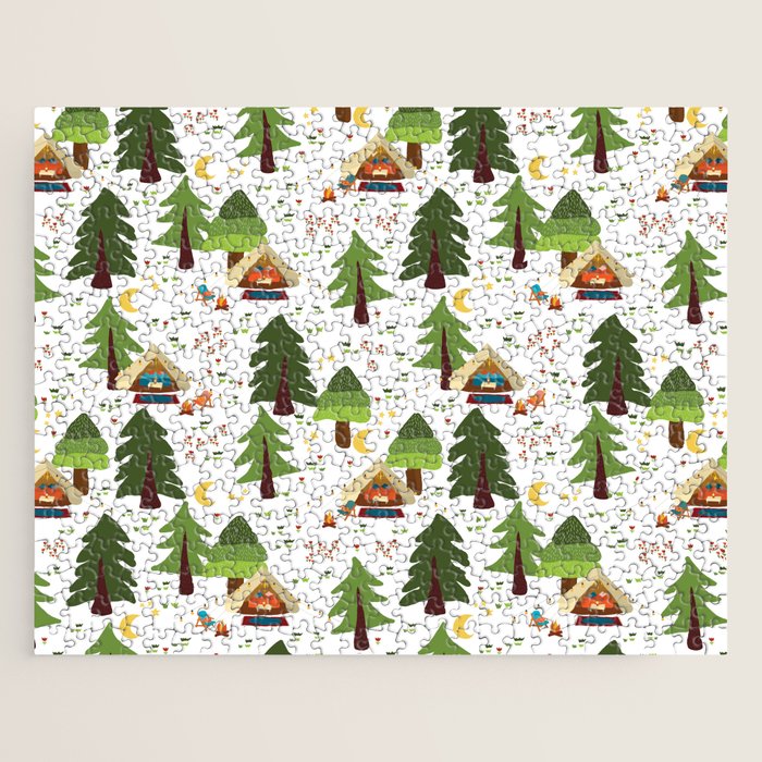 Glamping between trees. Campnight. Jigsaw Puzzle Gallery Image 1