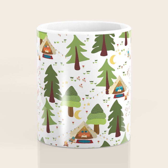 Glamping between trees. Campnight. Coffee Mug Gallery Image 4