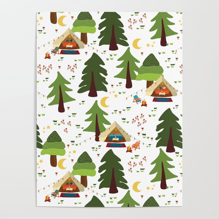 Glamping between trees. Campnight. Poster Gallery Image 4