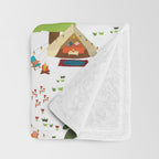 Glamping between trees. Campnight. Throw Blanket Gallery Image 3