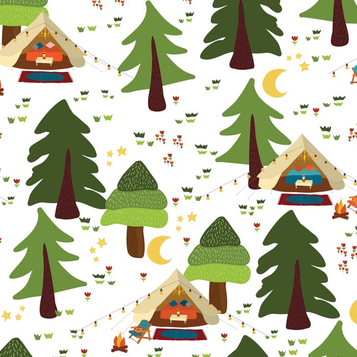 Glamping between trees. Campnight. Coffee Mug Gallery Image 2
