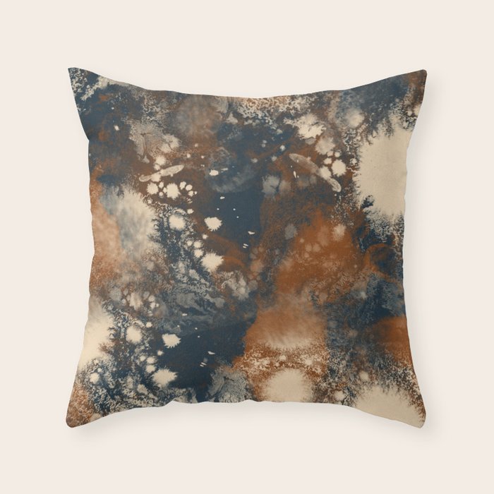 Earth watercolor splashes Throw Pillow Gallery Image 6