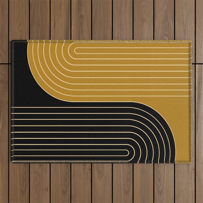 Two Tone Line Curvature IX Outdoor Rug Gallery Image 1
