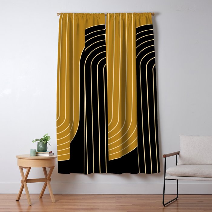 Two Tone Line Curvature IX Window Curtain Gallery Image 5