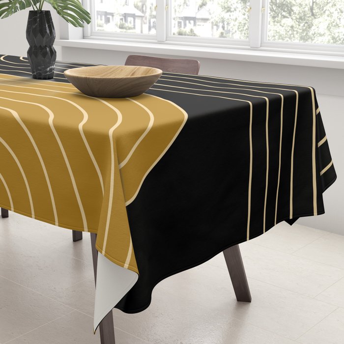 Two Tone Line Curvature IX Tablecloth Gallery Image 3