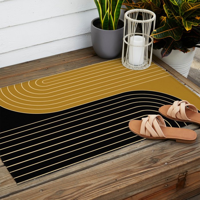 Two Tone Line Curvature IX Outdoor Rug Gallery Image 2