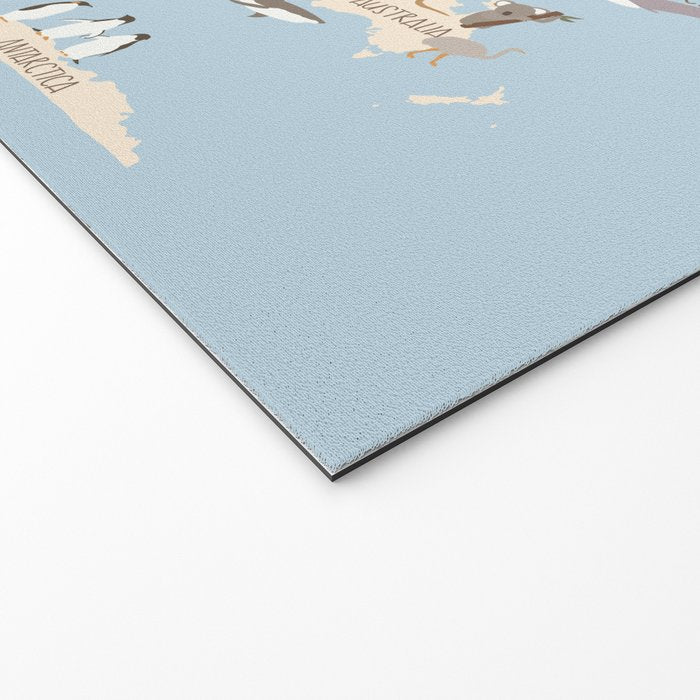 Illustrated Animal World Map Welcome Mat Gallery Image 2
