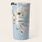 Illustrated Animal World Map Travel Mug Gallery Image 3