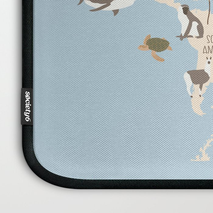 Illustrated Animal World Map Laptop Sleeve Gallery Image 3