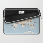 Illustrated Animal World Map Laptop Sleeve Gallery Image 2
