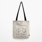 Canoe Patent - Kayak Art - Antique Tote Bag Gallery Image 2
