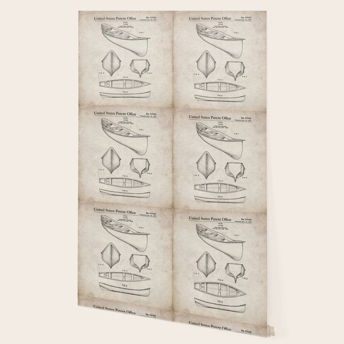 Canoe Patent - Kayak Art - Antique Wallpaper Gallery Image 2