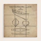 Canoe Patent - Kayak Art - Antique Wood Wall Art Gallery Image 1