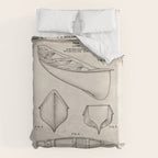 Canoe Patent - Kayak Art - Antique Duvet Cover Gallery Image 6