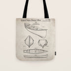 Canoe Patent - Kayak Art - Antique Tote Bag Gallery Image 1