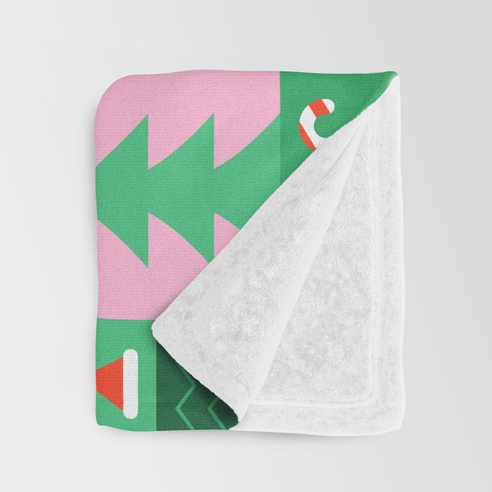 Modern christmas geometric mosaic art pattern Throw Blanket Gallery Image 3