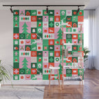 Modern christmas geometric mosaic art pattern Wall Mural Gallery Image 1