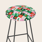 Modern christmas geometric mosaic art pattern Stool Gallery Image 2