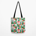 Modern christmas geometric mosaic art pattern Tote Bag Gallery Image 2