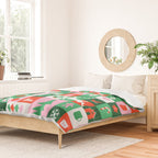 Modern christmas geometric mosaic art pattern Duvet Cover Gallery Image 2