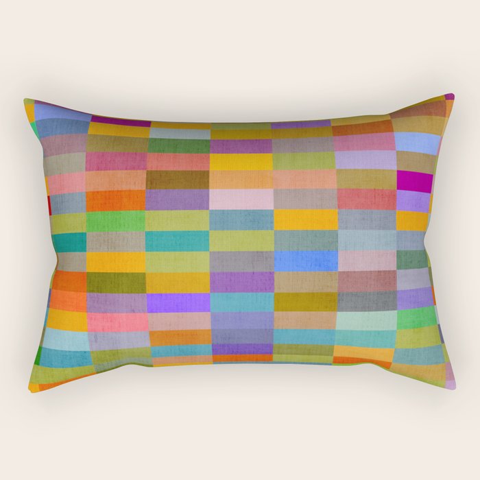 Colorful Mosaic Geometric Klee Tones 02 Rectangular Pillow Gallery Image 1