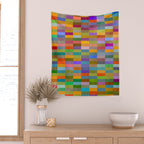 Colorful Mosaic Geometric Klee Tones 02 Wall Tapestry Gallery Image 2
