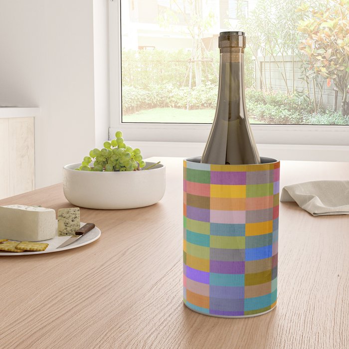 Colorful Mosaic Geometric Klee Tones 02 Wine Chiller Gallery Image 4